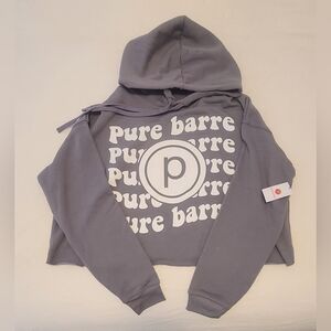 Pure Barre Groovy Crop Hoodie - Storm/White XL